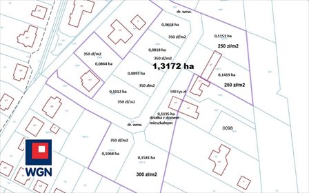 działka na sprzedaż 1012m2 działka Ostrów Wielkopolski, Zębców, Zębcowskiej