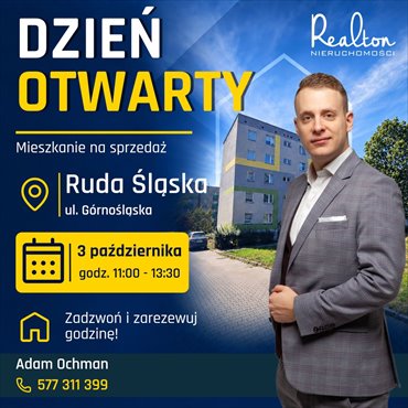 3-pokojowe mieszkanie z balkonem i garażem w Rudzie Śląskiej mieszkanie Ruda Śląska, Bykowina, Górnośląska