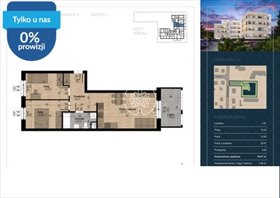 Na sprzedaż przestronne 3-pokojowe mieszkanie 55,57 m² w Fordonie mieszkanie Bydgoszcz, Fordon, Altanowa