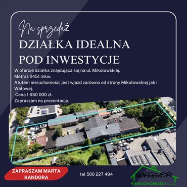 działka na sprzedaż 2451m2 działka Tychy
