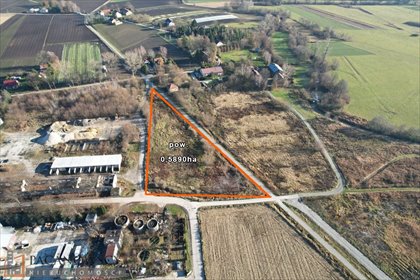 Działka przemysłowo-usługowa 58,9 ara z infrastrukturą działka Klimontów