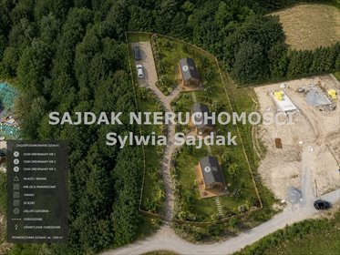 Na sprzedaż działka 3701 m² z projektem domów i widokami działka Brenna, Kotarz