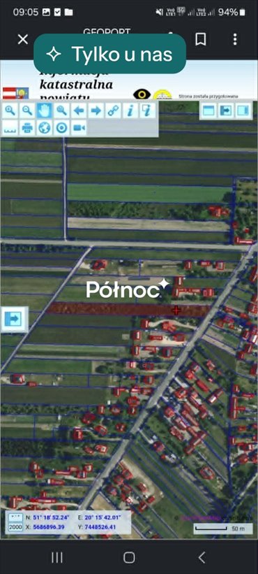 Działka rolno-budowlana 4835 m² w Miedznej Drewnianej działka Miedzna Drewniana