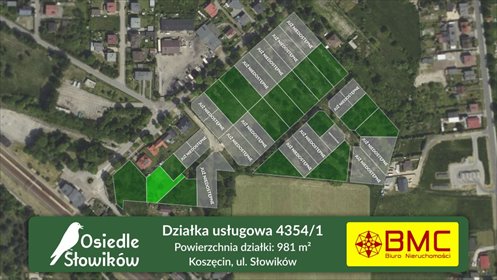 działka na sprzedaż 981m2 działka Koszęcin, Słowików
