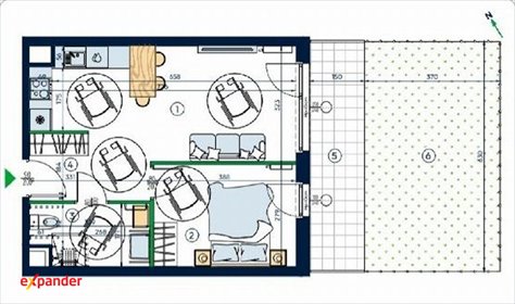 Funkcjonalne 2-pokojowe mieszkanie z ogródkiem (42 m²) w Poznaniu mieszkanie Poznań, Starołęka-Minikowo-Marlewo, Wagrowska