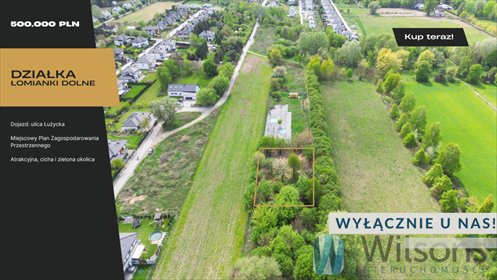 działka na sprzedaż 1000m2 działka Łomianki Dolne, Łużycka