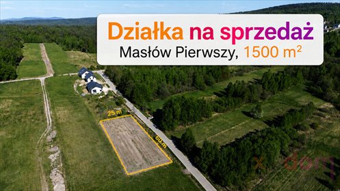 Działka 1542m² pod zabudowę z prądem, dojazd asfaltowy działka Masłów Pierwszy