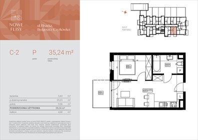 mieszkanie na sprzedaż 35m2 mieszkanie Bydgoszcz, Czyżkówko, Flisacka