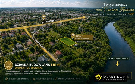 Działka 515 m² w Suwałkach (nad Czarną Hańczą) działka Suwałki