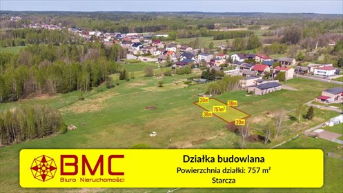 działka na sprzedaż 757m2 działka Starcza, Szkolna