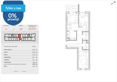 Do sprzedania przestronne 3-pokojowe mieszkanie 42 m² w Bielawach mieszkanie Bydgoszcz, Bielawy, Jana Karola Chodkiewicza
