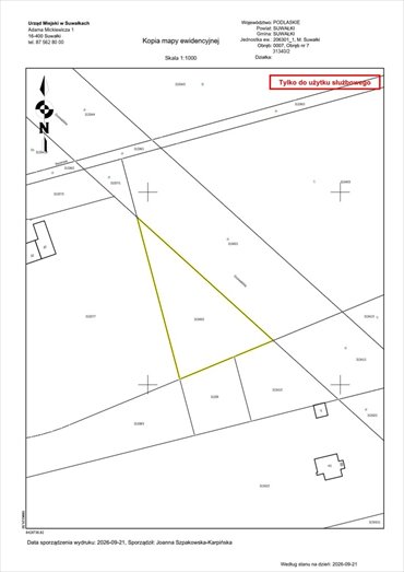 Na sprzedaż działka 2267 m² w Suwałkach z możliwością zabudowy działka Suwałki, Grunwaldzka