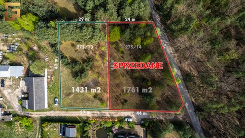 działka na sprzedaż 1431m2 działka Żelechów, Nad Lasem