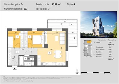 Zapraszam do nowoczesnego 3-pokojowego mieszkania 57 m² z loggią, komórką i parkingiem mieszkanie Rzeszów, Dworzysko, Technologiczna