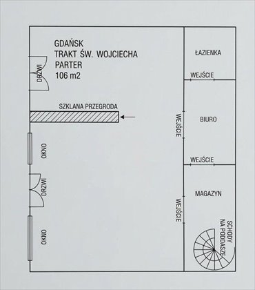 Lokal usługowy 136 m² przy Trakcie św. Wojciecha w Gdańsku polecam! lokal użytkowy Gdańsk, Orunia, Trakt św. Wojciecha