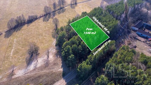 Działka 1548 m² w Kicinach (zalesiona, media przy działce) działka Kiciny