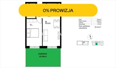 mieszkanie na sprzedaż 45m2 mieszkanie Kraków, Bieżanów-Prokocim, Bieżanów, Bieżanów