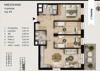 Polecam przestronne 4-pokojowe mieszkanie 84 m² we Wrocławiu mieszkanie Wrocław, Franza Petera Schuberta