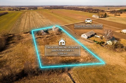 Inwestycja z potencjałem: działka 5208 m² z domem do remontu dom Jaroszewo-Wieś