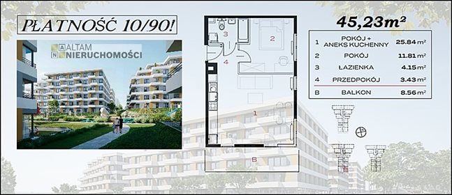 mieszkanie na sprzedaż 45m2 mieszkanie Kraków, Prądnik Biały, Prądnik Biały