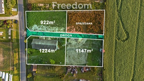 działka na sprzedaż 922m2 działka Sarnów, Wiejska