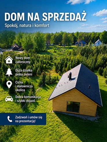 Urokliwy dom szkieletowy 102,84 m2 na 9-arowej działce dom Sielska Woda