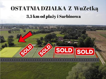 działka na sprzedaż 1008m2 działka Sarbinowo, Będzinko