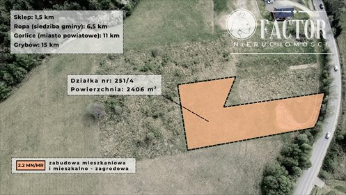 działka na sprzedaż 2406m2 działka Łosie