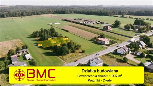 działka na sprzedaż 1007m2 działka Woźniki, Dyrdy, Asfaltowa