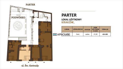 lokal użytkowy na sprzedaż 21m2 lokal użytkowy Kraków, Stare Miasto, Stare Miasto, Gertrudy
