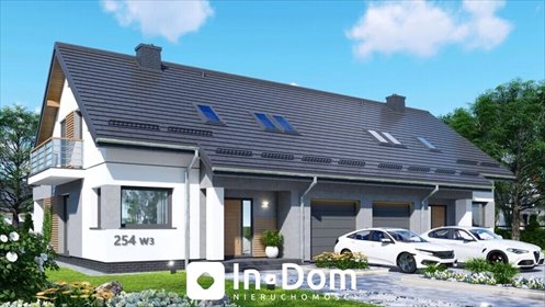 Nowoczesny dom dwurodzinny z garażem i ogrodem - polecam! dom Głobino, Poziomkowa