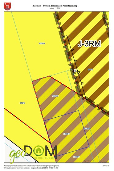 działka na sprzedaż 1000m2 działka Majdan Krasieniński