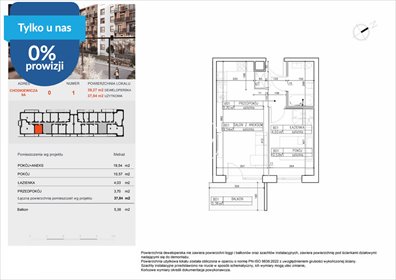Dwupokojowe mieszkanie w Bielawach, 37,84 m2, gotowe do wprowadzenia mieszkanie Bydgoszcz, Bielawy, Jana Karola Chodkiewicza
