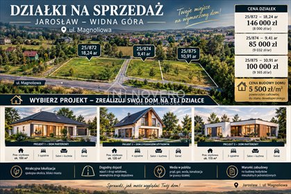 działka na sprzedaż 1824m2 działka Jarosław, Widna Góra