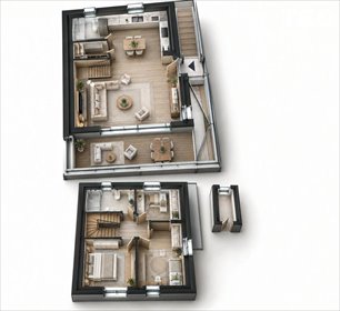 Na sprzedaż przestronne dwupoziomowe mieszkanie 78,5 m² z dużym tarasem mieszkanie Tychy, Obywatelska