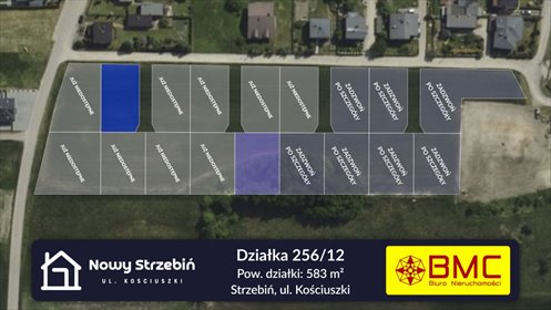 działka na sprzedaż 583m2 działka Strzebiń, Kościuszki