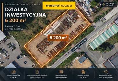 Działka inwestycyjna 6200 m² Żyrardów - biurowiec i możliwość rozbudowy działka Żyrardów, 1 Maja