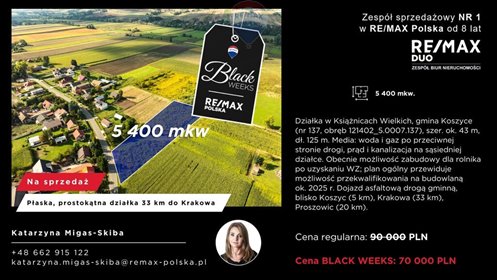 działka na sprzedaż 5400m2 działka Książnice Wielkie