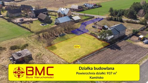 Działka budowlana 937 m2 w spokojnej okolicy Kamińsko. działka Kamińsko