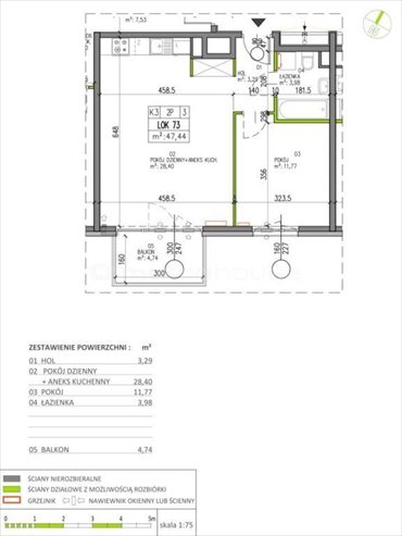 mieszkanie na sprzedaż 47m2 mieszkanie Warszawa, Białołęka