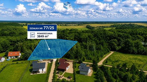 Do sprzedania działka 3850 m² w Durągu z lasem i dobrym dojazdem działka Durąg