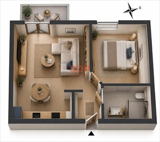 Nowoczesne 2-pokojowe mieszkanie z balkonem (45,47 m²) w cichej okolicy mieszkanie Wrocław, Fabryczna, Stabłowice, Główna