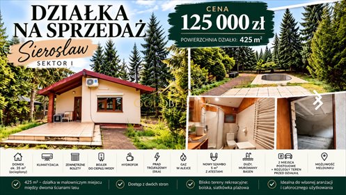 działka na sprzedaż 425m2 działka Sierosław