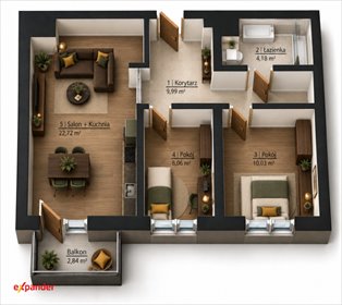 Polecam nowoczesne 3-pokojowe mieszkanie 55 m² w Poznaniu mieszkanie Poznań, Sołacz, Jasielska