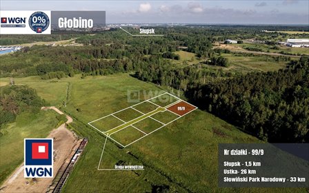 Działka budowlana w Głobino blisko Słupska, 1183 m² działka Głobino, Łąkowa