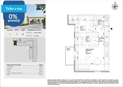 Przestronne 3-pokojowe mieszkanie 64,33 m² w Osielsku mieszkanie Osielsko, Aleja Adama Mickiewicza