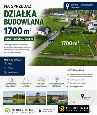 Działka budowlana 1700 m² w Nowym Dworze – atrakcyjna cena! działka Nowy Dwór