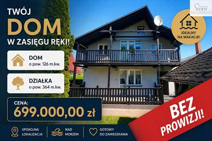 Dom wolnostojący z kominkiem i dużą działką (126 m²) w Rowach dom Rowy, Brzozowa
