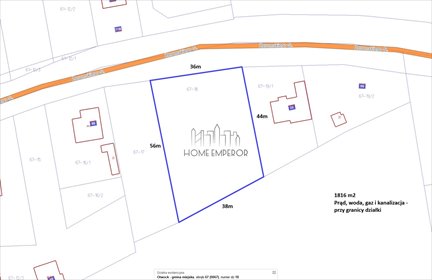 Działka 1816 m² w Otwocku (media przy granicy) działka Otwock, Żeromskiego