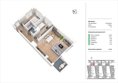 mieszkanie na sprzedaż 61m2 mieszkanie Wrocław, Żerniki, Kazimierza Bieńkowskiego